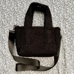 NWT Forever 21 Black Mini Sherpa Tote
